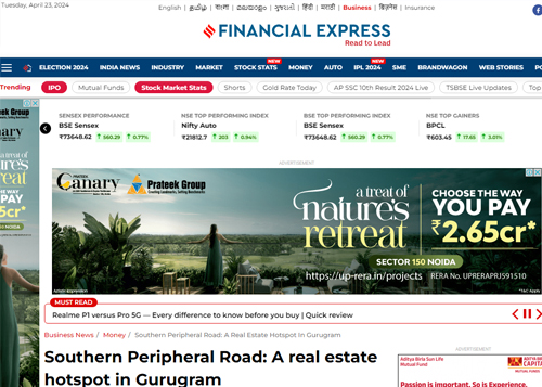 Southern Peripheral Road: A real estate hotspot in Gurugram