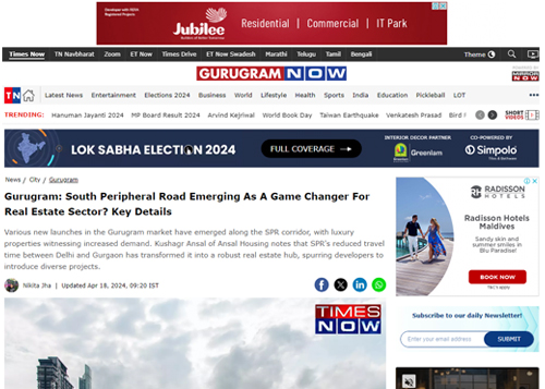 Gurugram: South Peripheral Road Emerging As A Game Changer For Real Estate Sector? Key Details